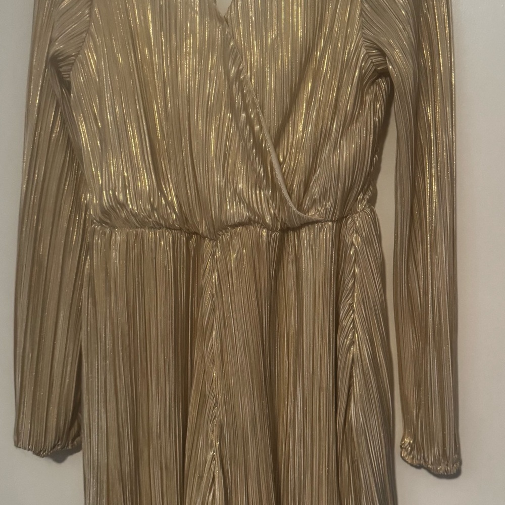 Gold Long Sleeve Dress